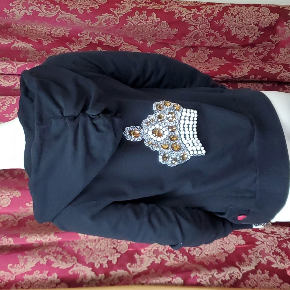 Rare Twisted Heart Swarovski crystal crown hoodie sweatshirt